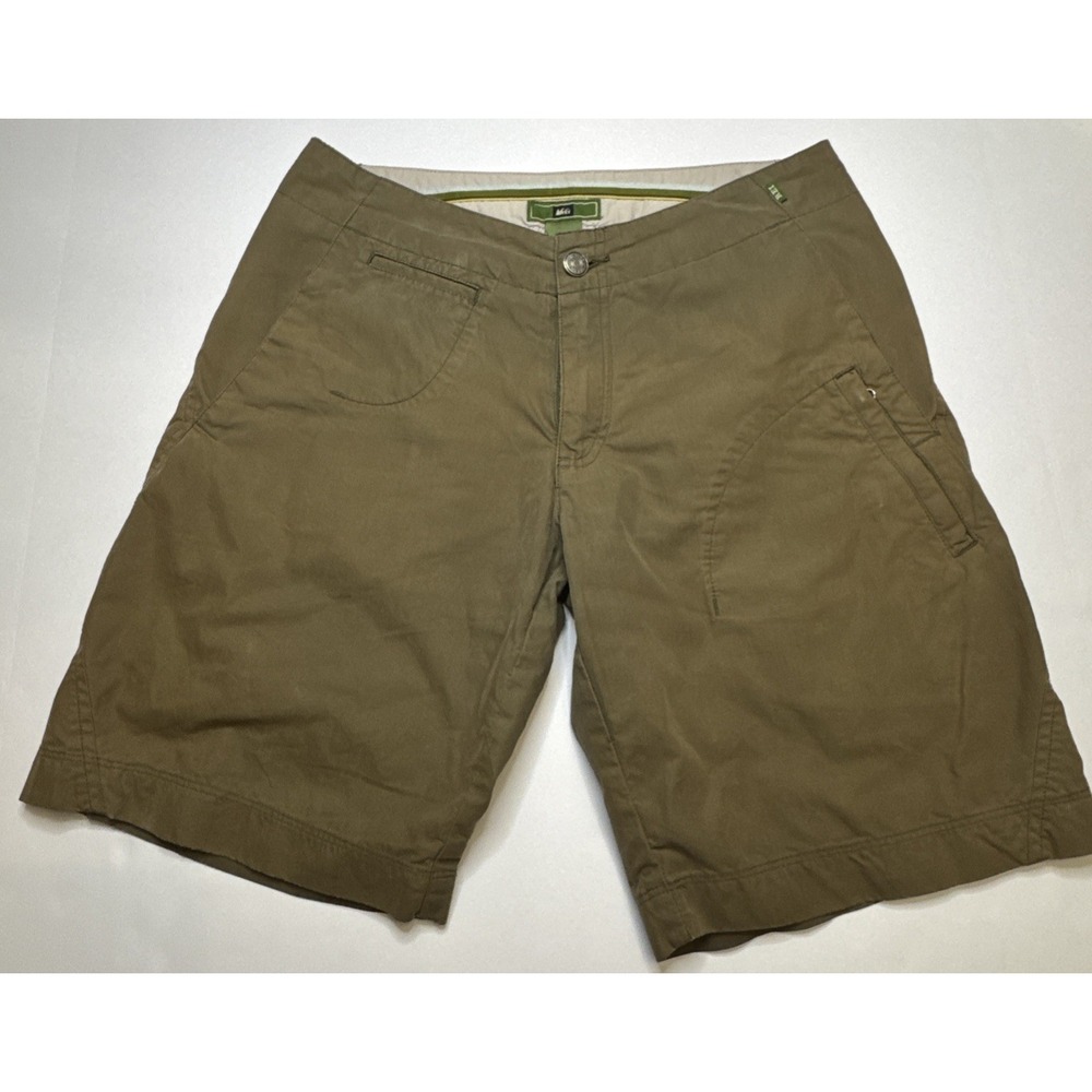 REI Hiking Shorts Olive Green Utility Cargo‎ Pockets Outdoor Gorpcore